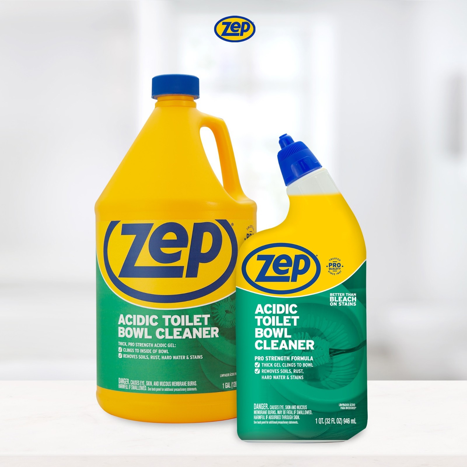 (4 Pack) Zep Acidic Toilet Bowl Stain Eraser Wintergreen Scent 32 fl oz Cleaner