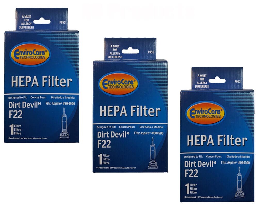 3 Fits For Dirt Devil F22 F26 HEPA Allergen Filter 65822 1LV1110000 Express Aspi