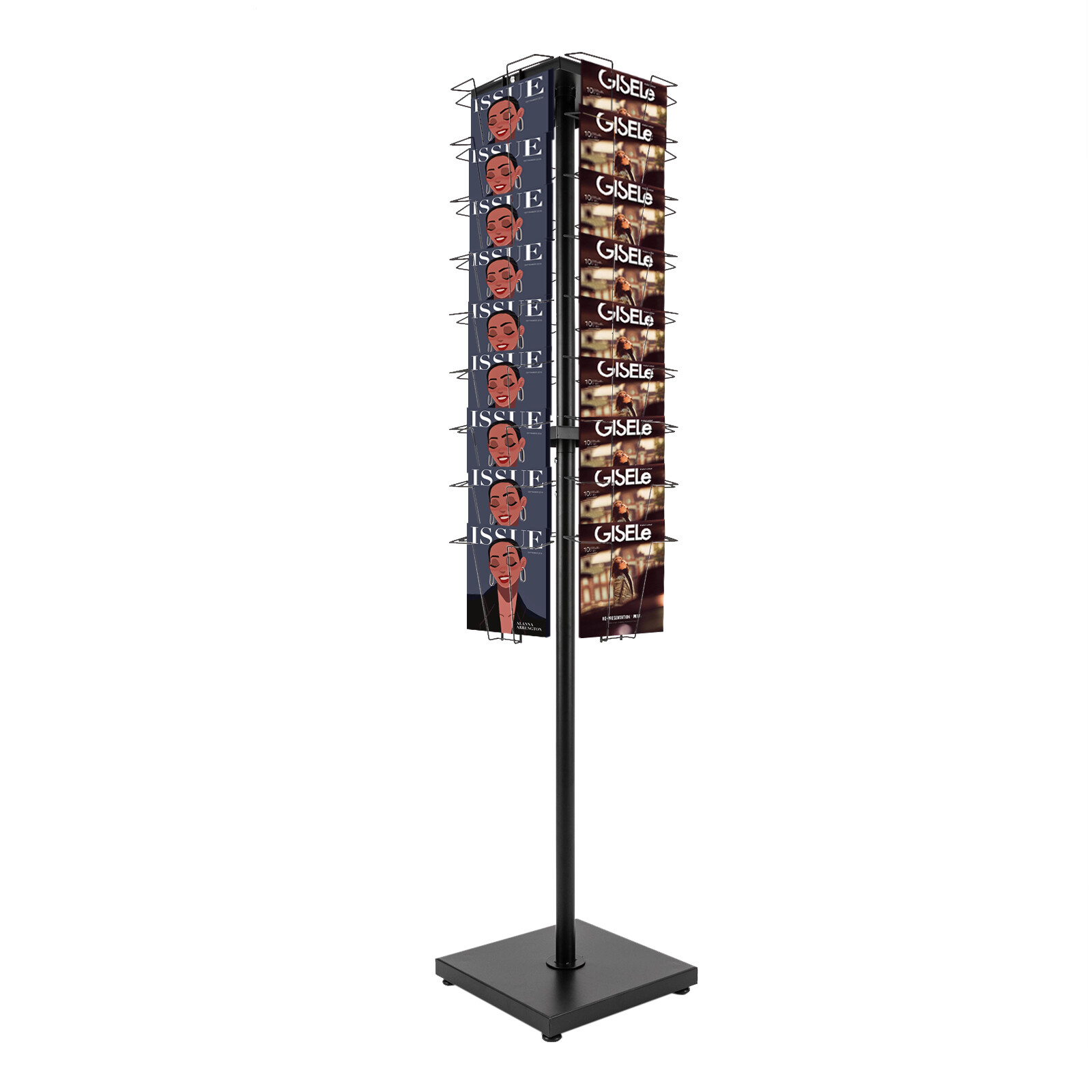 Modern Rotating Brochure Display Stand Detachable Magazine Rack With 36 Pockets
