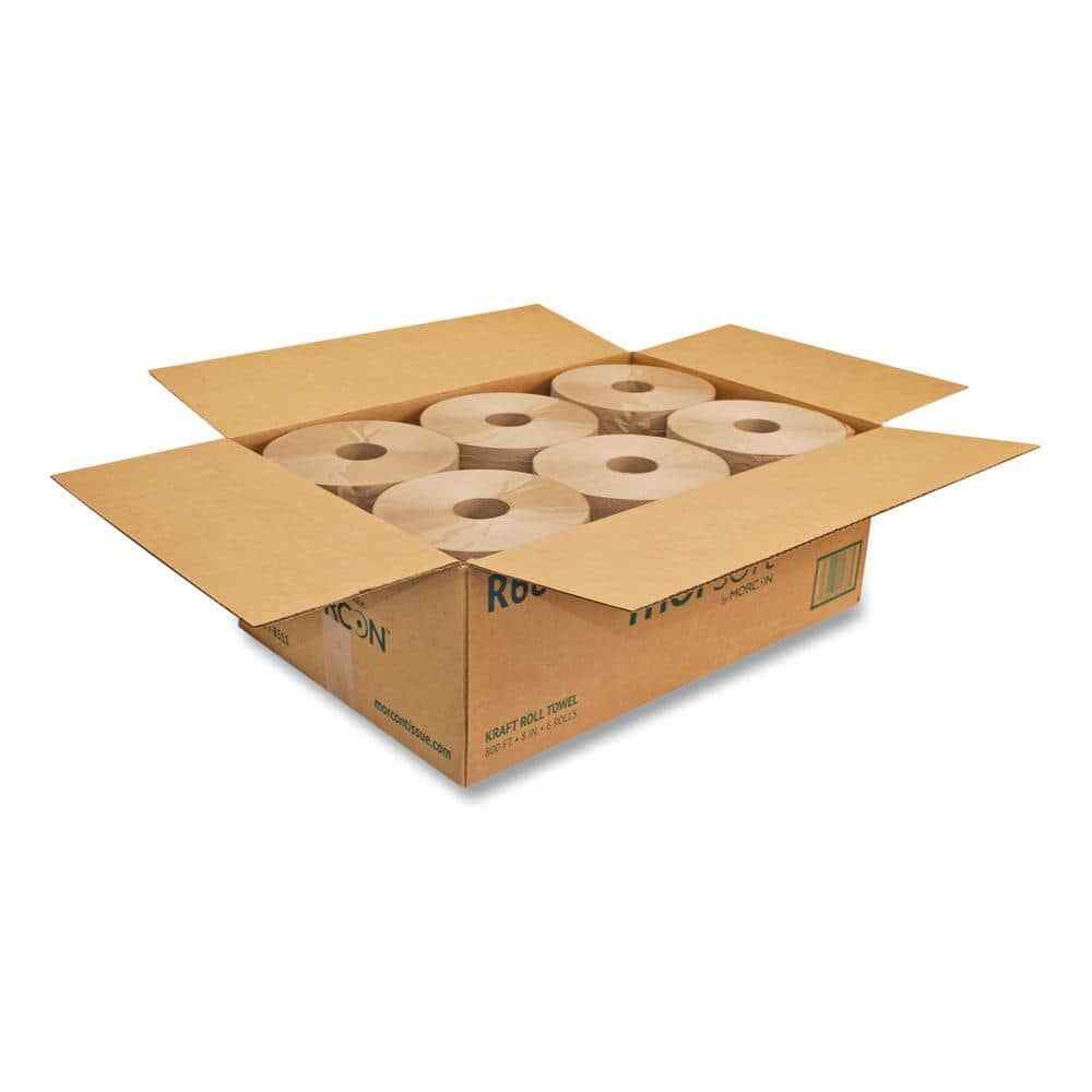 Universal Roll Hardwound Jumbo Paper Towel 6-Rolls 8 In. X 800 Ft. Brown Morsoft