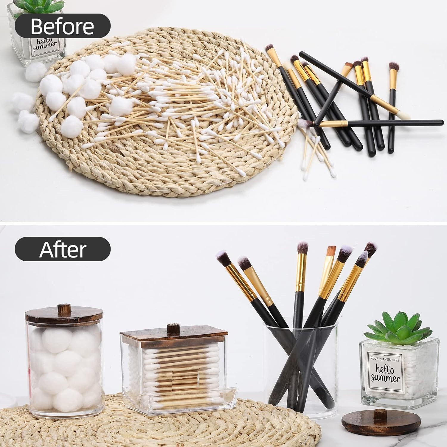 Versatile Apothecary Jars for Cotton Swabs & Bath Essentials – 3 Container Set