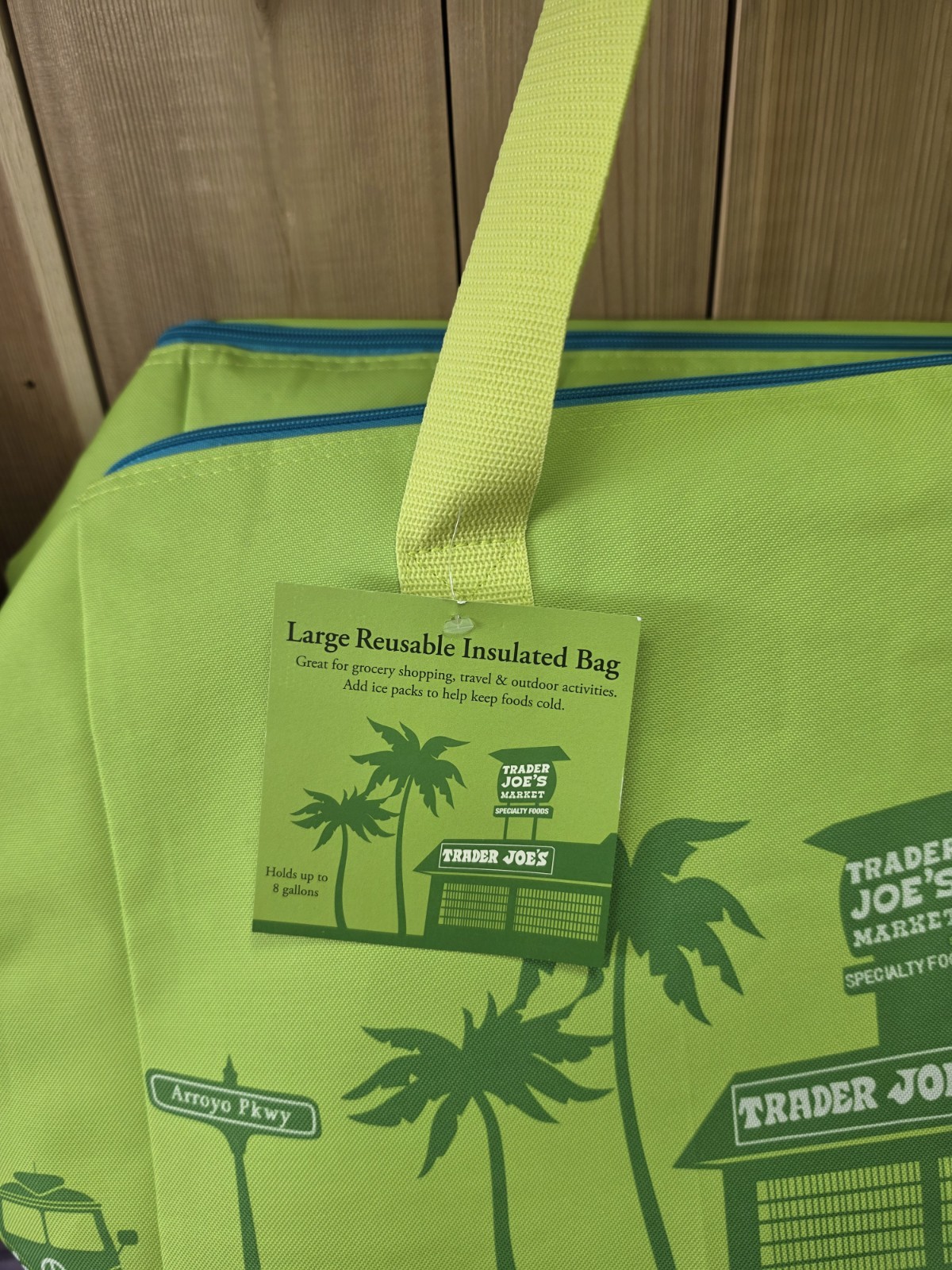 Trader Joe’s 8 Gallons Reusable Bag Cooler Large Insulated Tote Lime Green