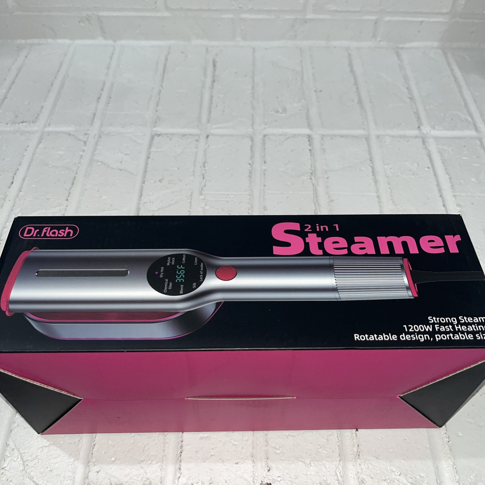 NEW!! Dr.flash Steamer 1200W Strong Steam Fast Heating Rotatable Silver Pink