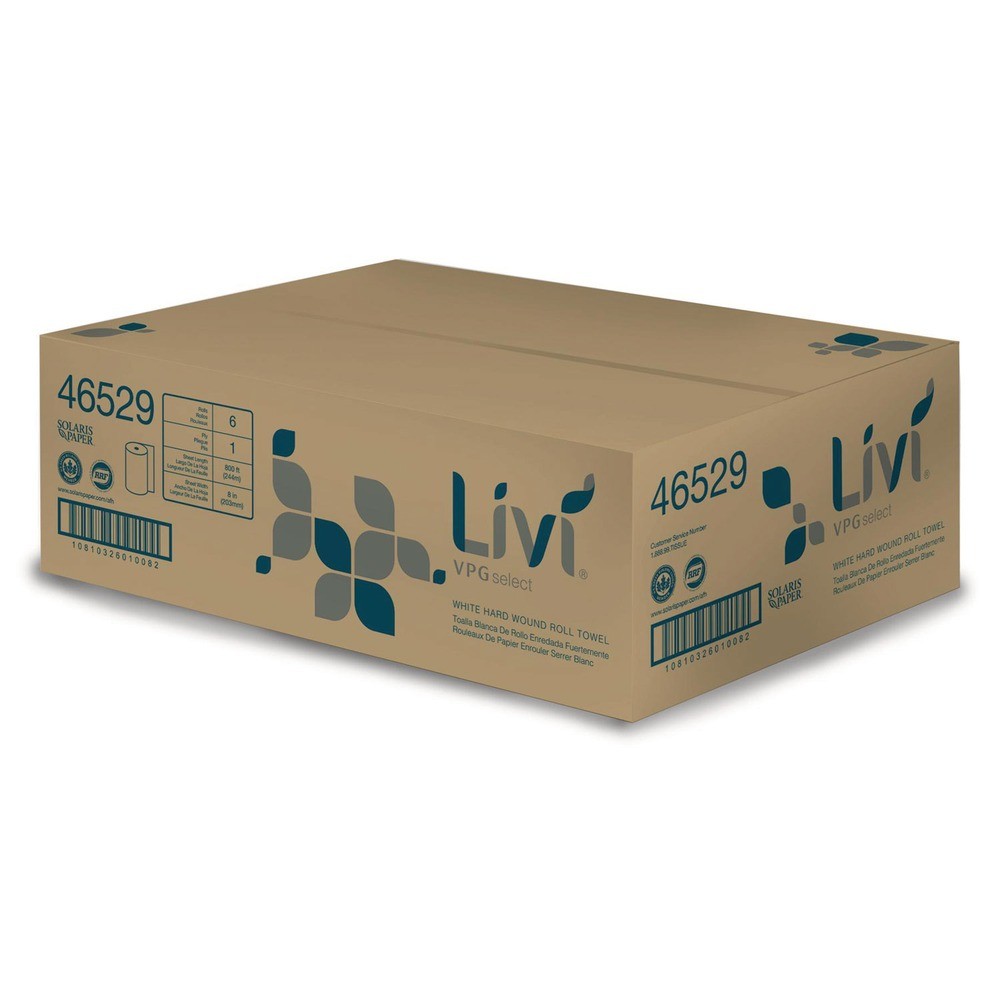 Livi VPG Select 46529 8 in. x 800 ft. 1-Ply Hard Wound Roll Towel WT (6/CT) New