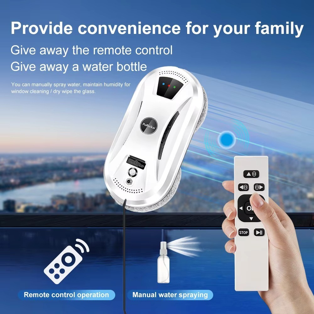 Window Cleaning Robot Vacuum Glass Cleaner Remote Auto Smart AU Plug White