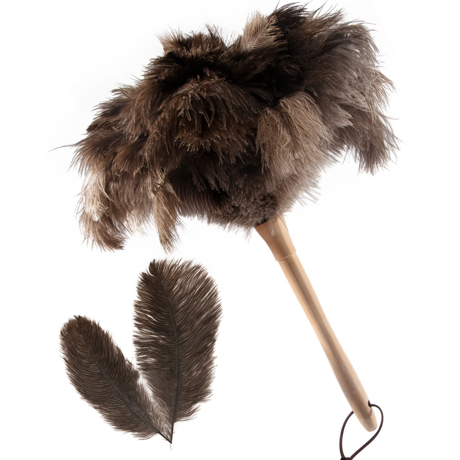 THARAHT 1PCS Ostrich Feather Duster Fluffy Natural 16inch, Model (A)-1pcs