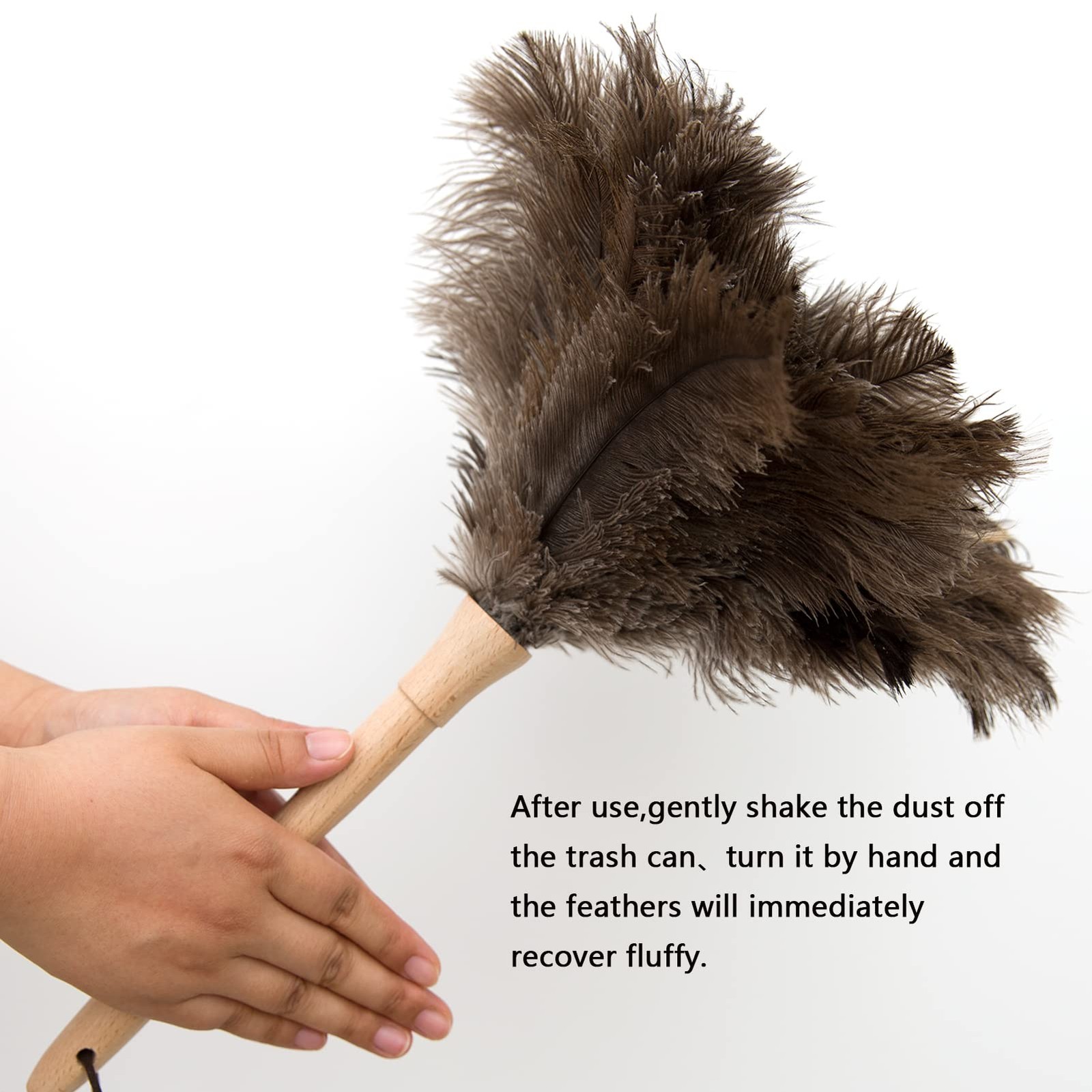 THARAHT 1PCS Ostrich Feather Duster Fluffy Natural 16inch, Model (A)-1pcs