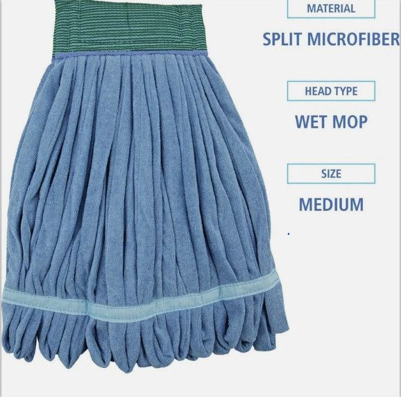 Boardwalk MWTMB Microfiber Looped-End Wet Mop Head – Medium, Blue New