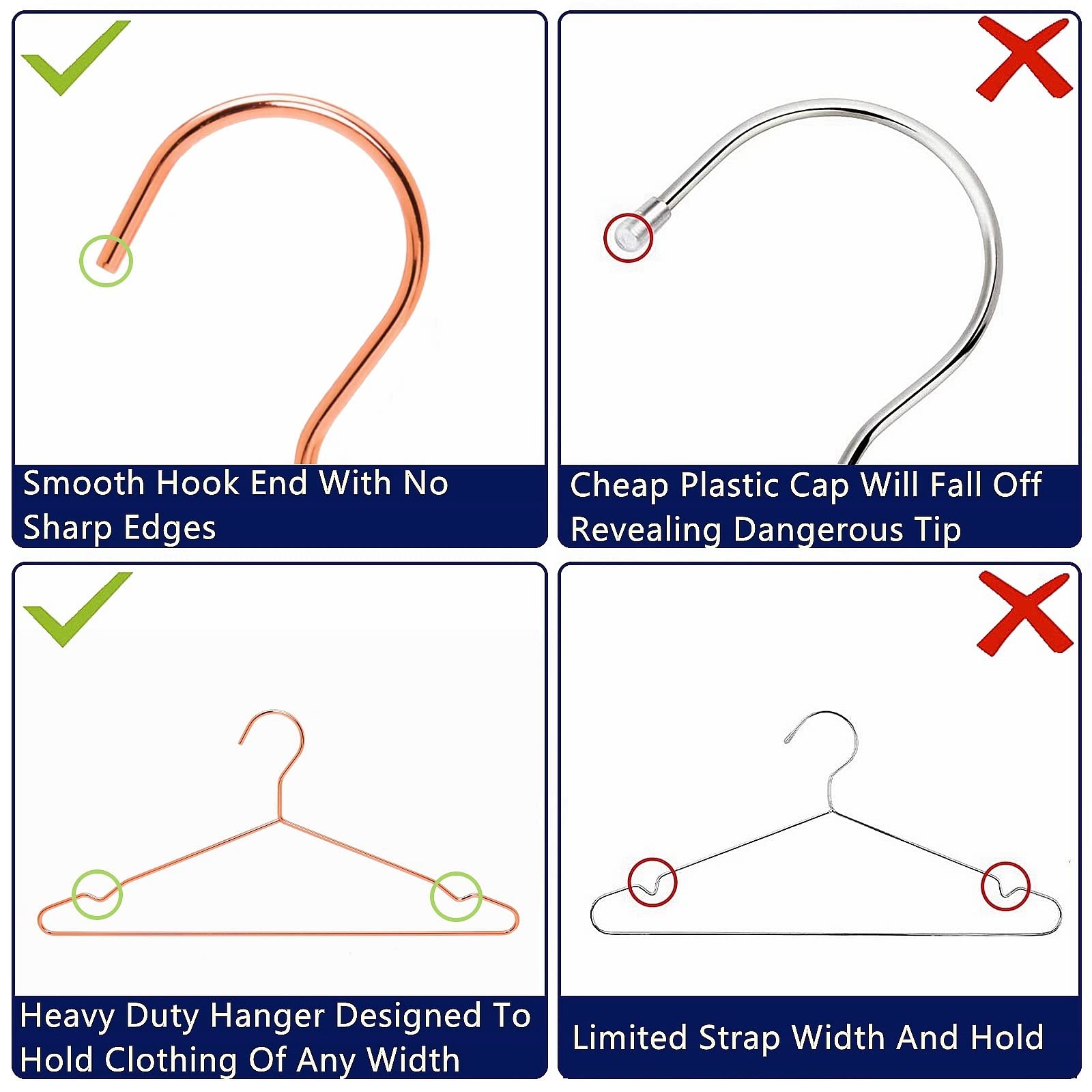 17 Rose Gold Strong Metal Hanger 20 Pack Copper Clothes Hangers Heavy Duty Coat