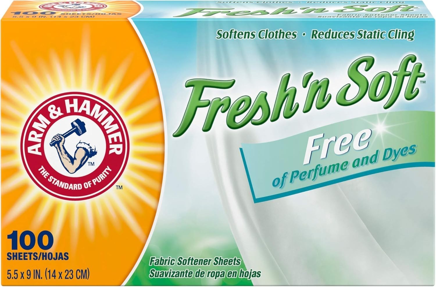 Static Cling Eliminator – ARM & HAMMER 100 Count Dye-Free Fabric Softener Sheets