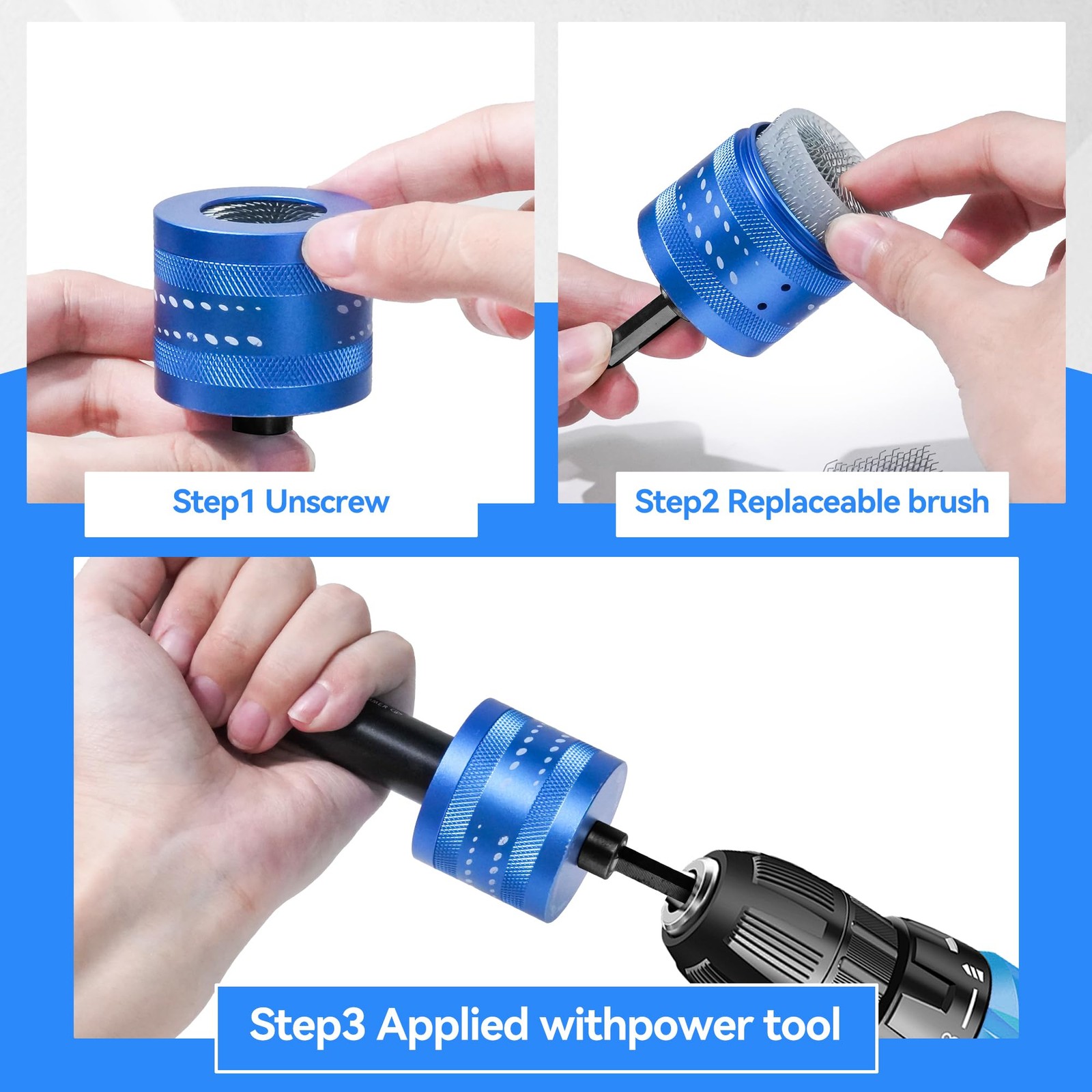 3/4 Inch Metal Copper Pipe Cleaner Tube Cleaning Brush for Power Drill