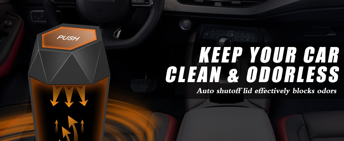 Car Trash Can with Lid – 2-Pack, Interior Accessories for Vehicles, Leakproof
