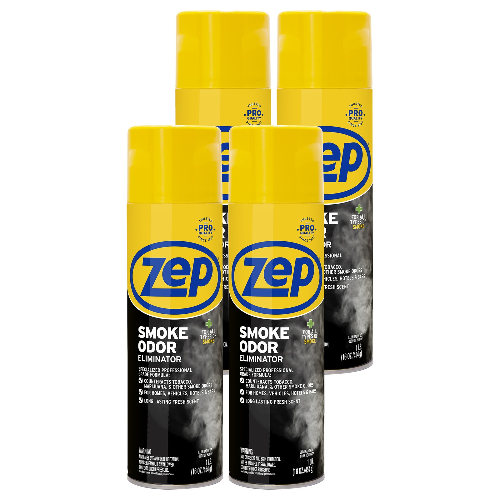 Zep Smoke Odor Eliminator Aerosol – 16 oz (Pack of 4) ZUSOE16 – Eliminate