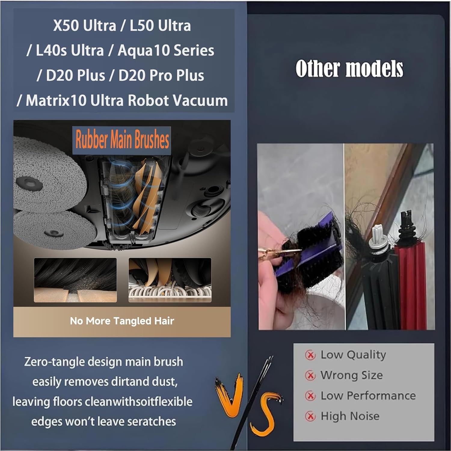 Rollers Brush Replacement for Dreame X50 Ultra L50 Ultra Dreame D20 Plus D20