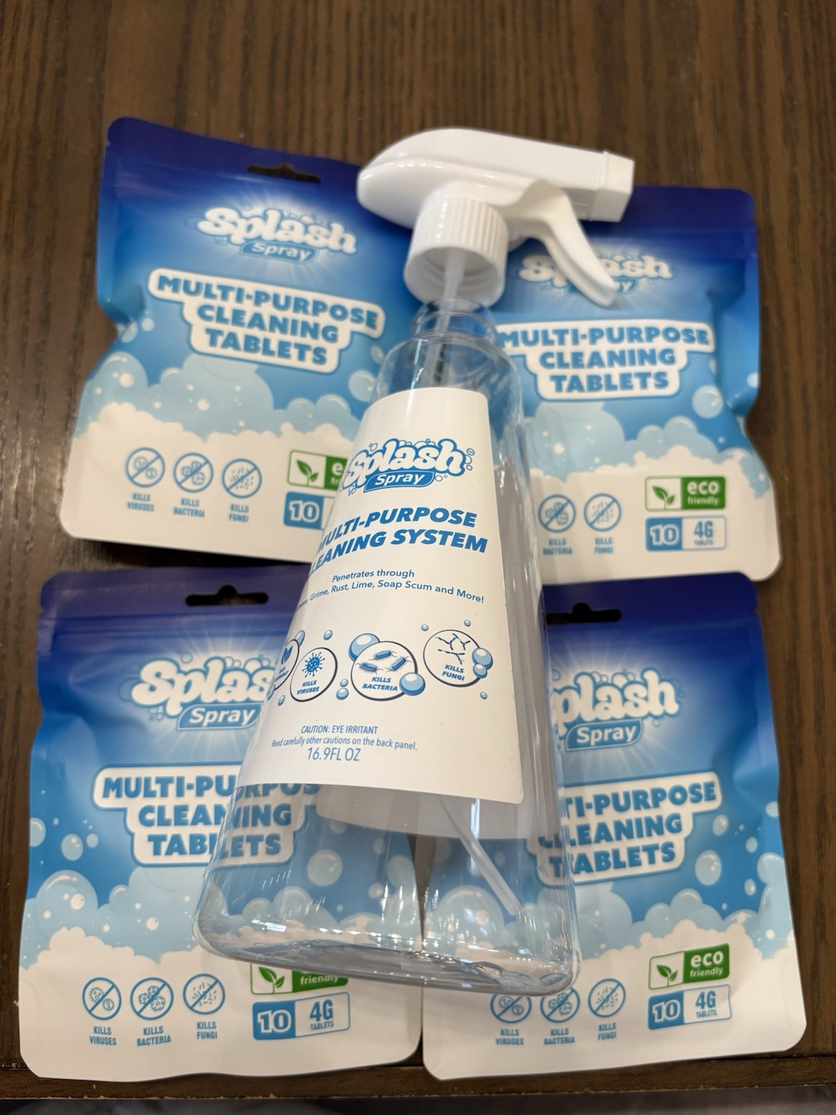 Splash Spray Packages Multi-Purpose Cleaning Tablets (40, 4G) and Spray Bottle
