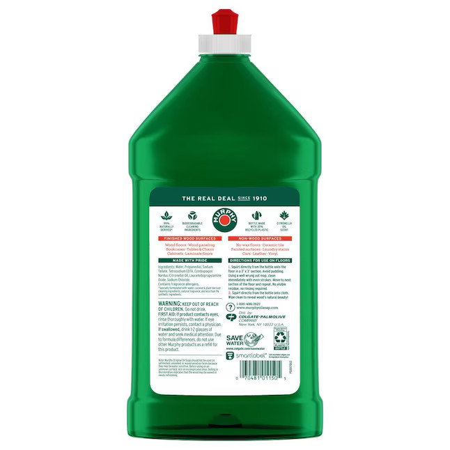 Murphy SQUIRT & MOP Wood Floor Cleaner Gentle Non-Toxic MUR 01151 – 32 oz