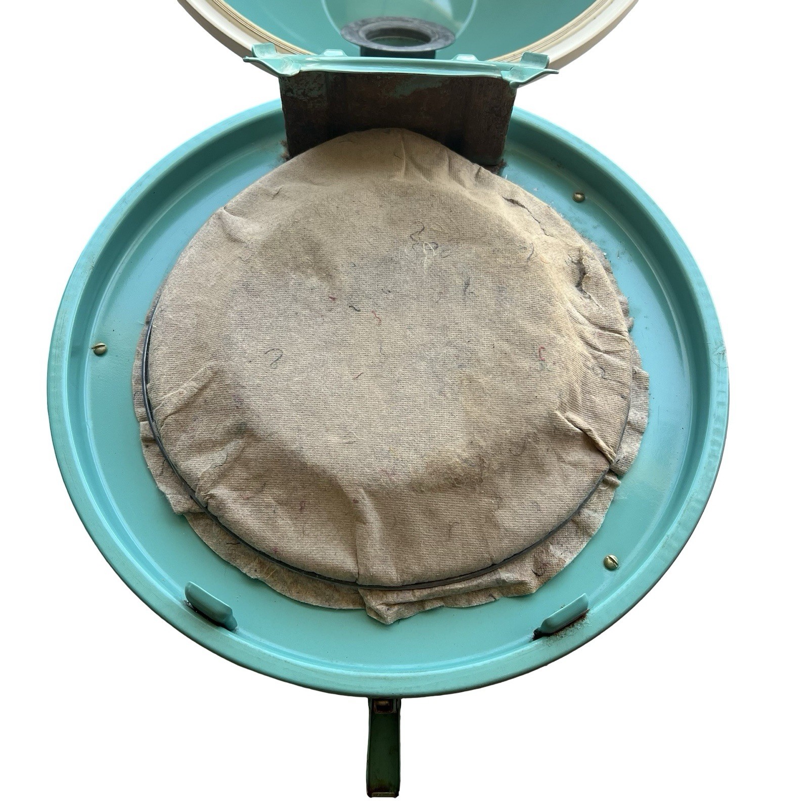 VTG 1960s Hoover Constellation 454 TURQUOISE Atomic Age Canister Vacuum – WORKS!