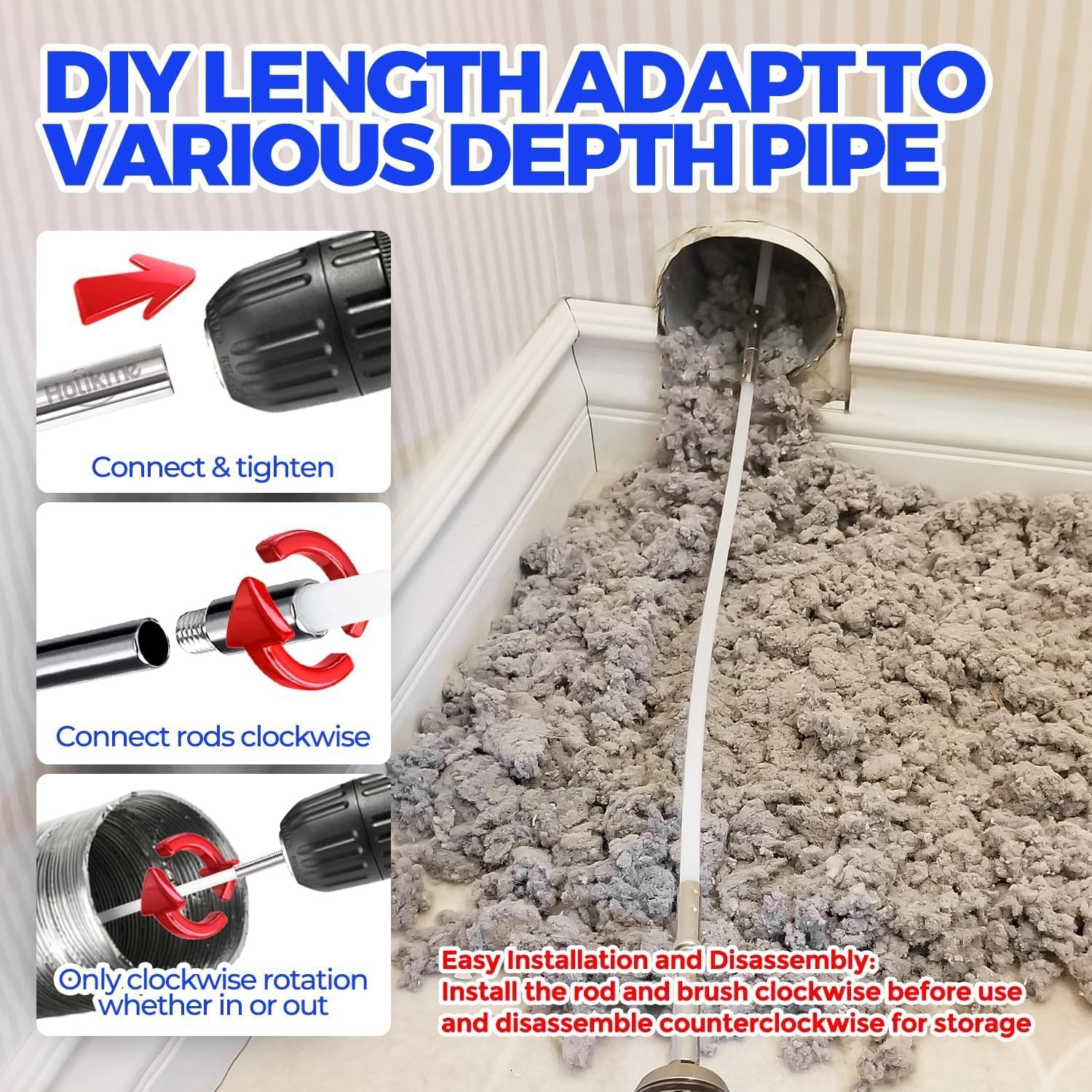Dryer Vent Cleaner Kit – 35Ft Flexible Lint Brush for Deep Cleaning | Dryer Vent