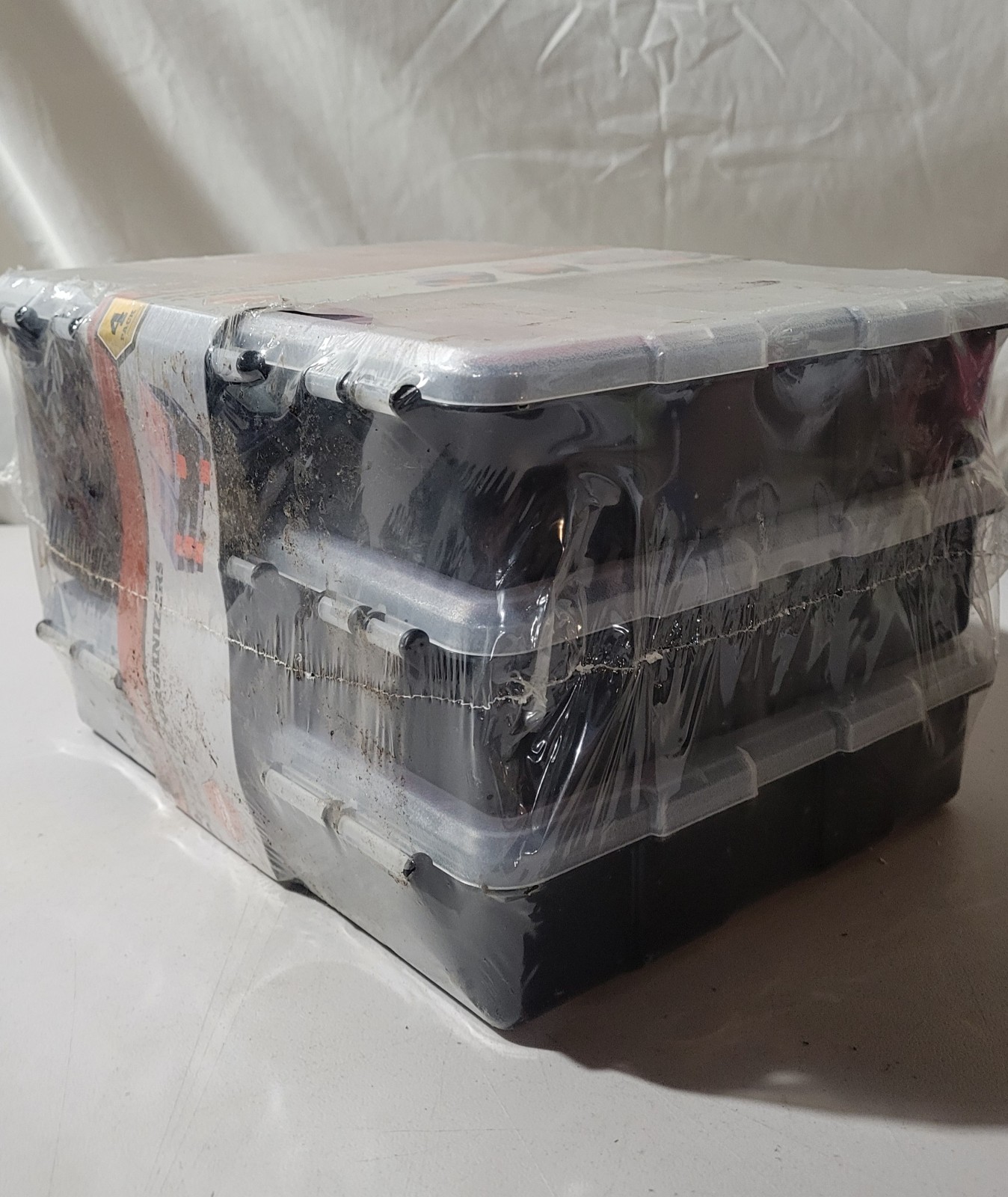 Hyper Tough Plastic Organizers 4 Pack Black And Red With Removable Dividers