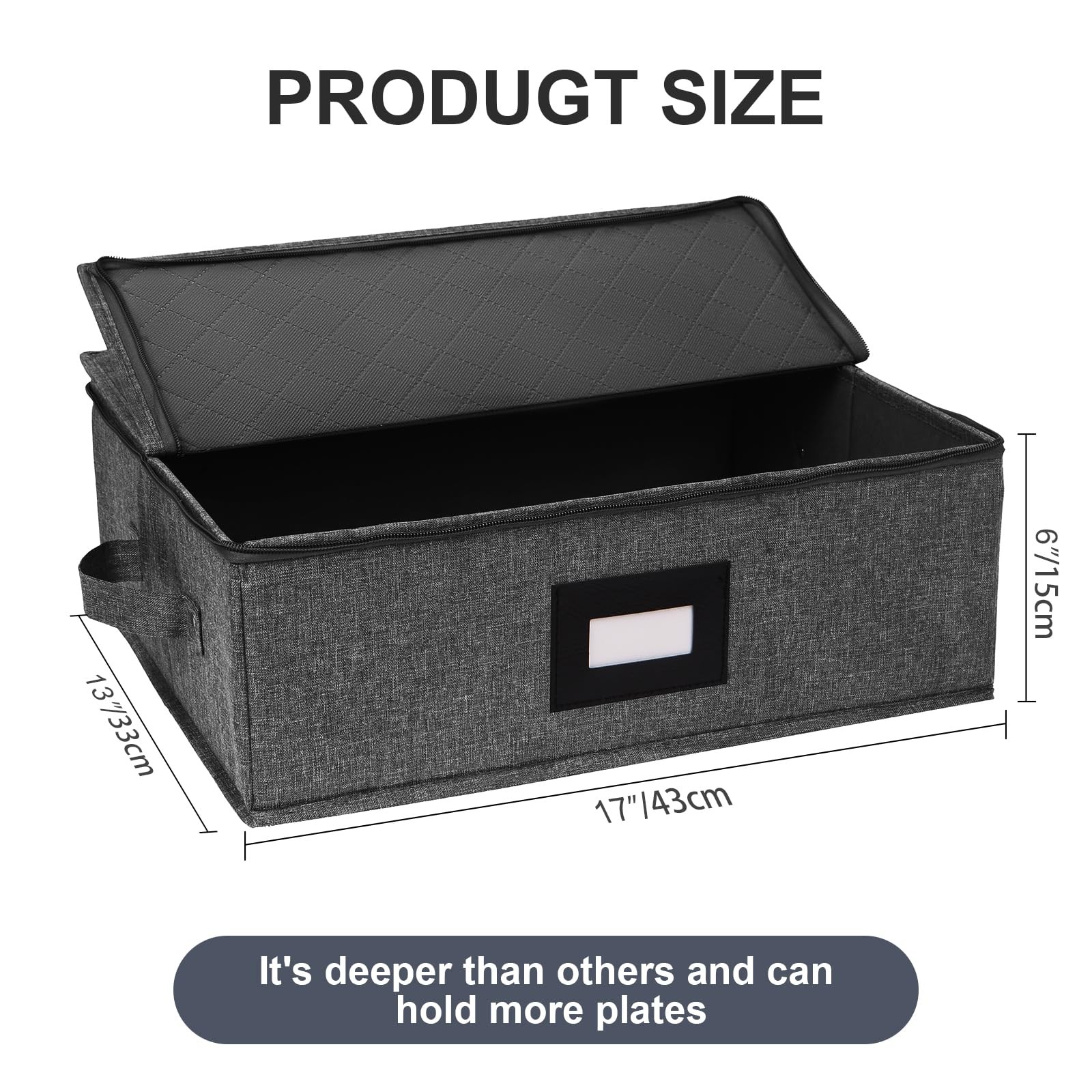China Storage Containers, Platter Storage 17″ x 13″ x 6″ for Dinnerware Stora…