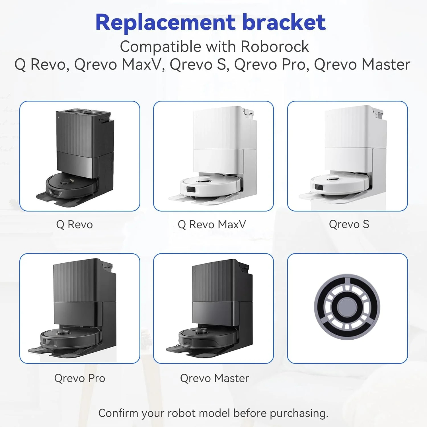 Mop Pad Plate Accessories for Roborock Q Revo, Qrevo MaxV, Qrevo S, Qrevo Pro, Q
