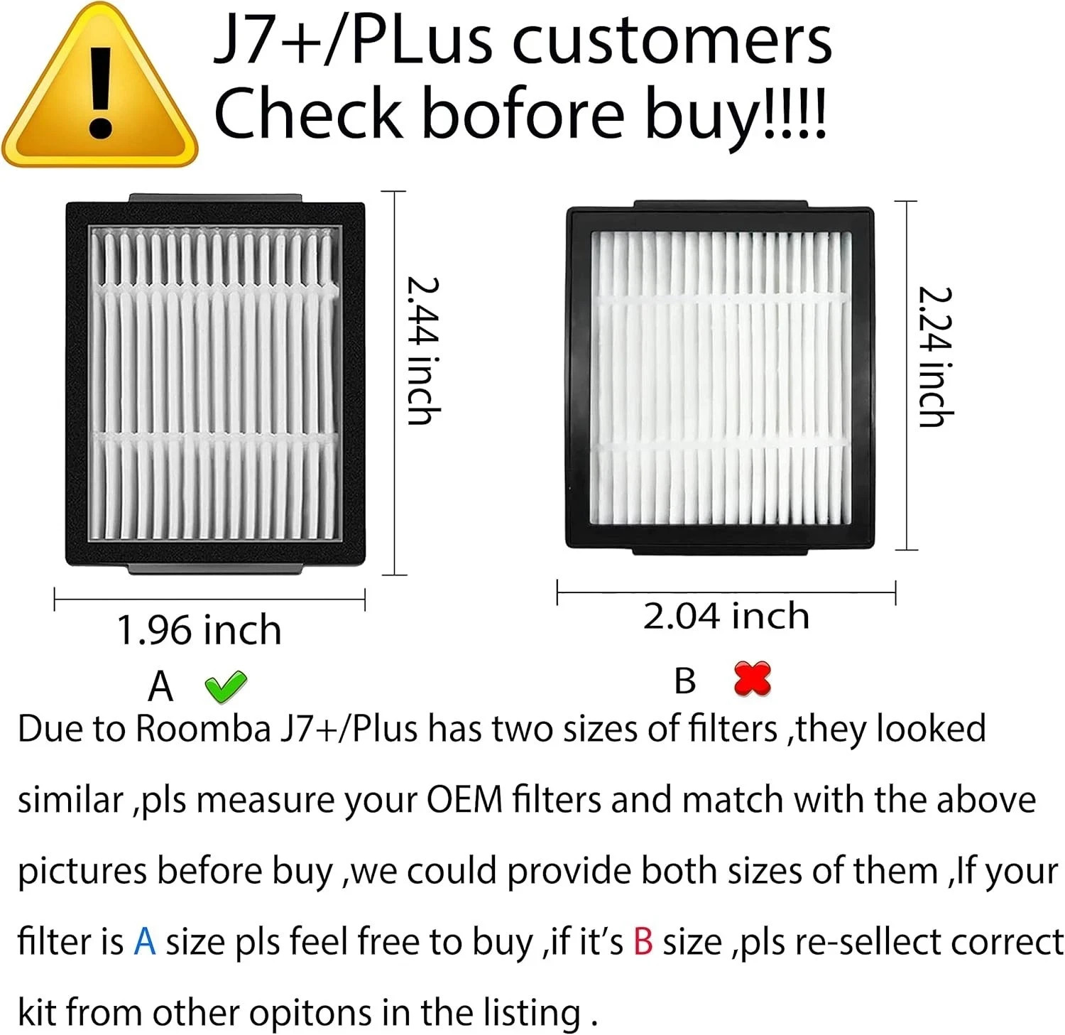 12-Pack Replacement HEPA Filter Compatible for iRobot Roomba Combo i,e,j Seri…