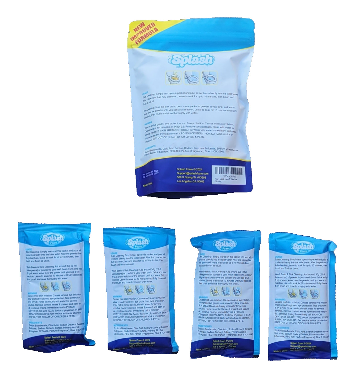 Splash Foaming Toilet Cleaner, Self Activating Cleaning Toilet, 4 Treatments