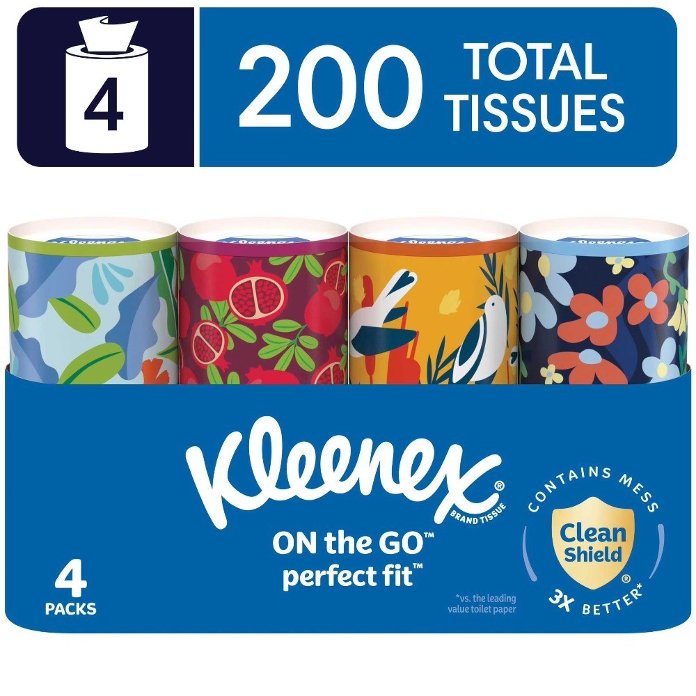 Perfect Fit Facial Tissues, 4 Canister Boxes, 50 Tissues per Box, 2-Ply
