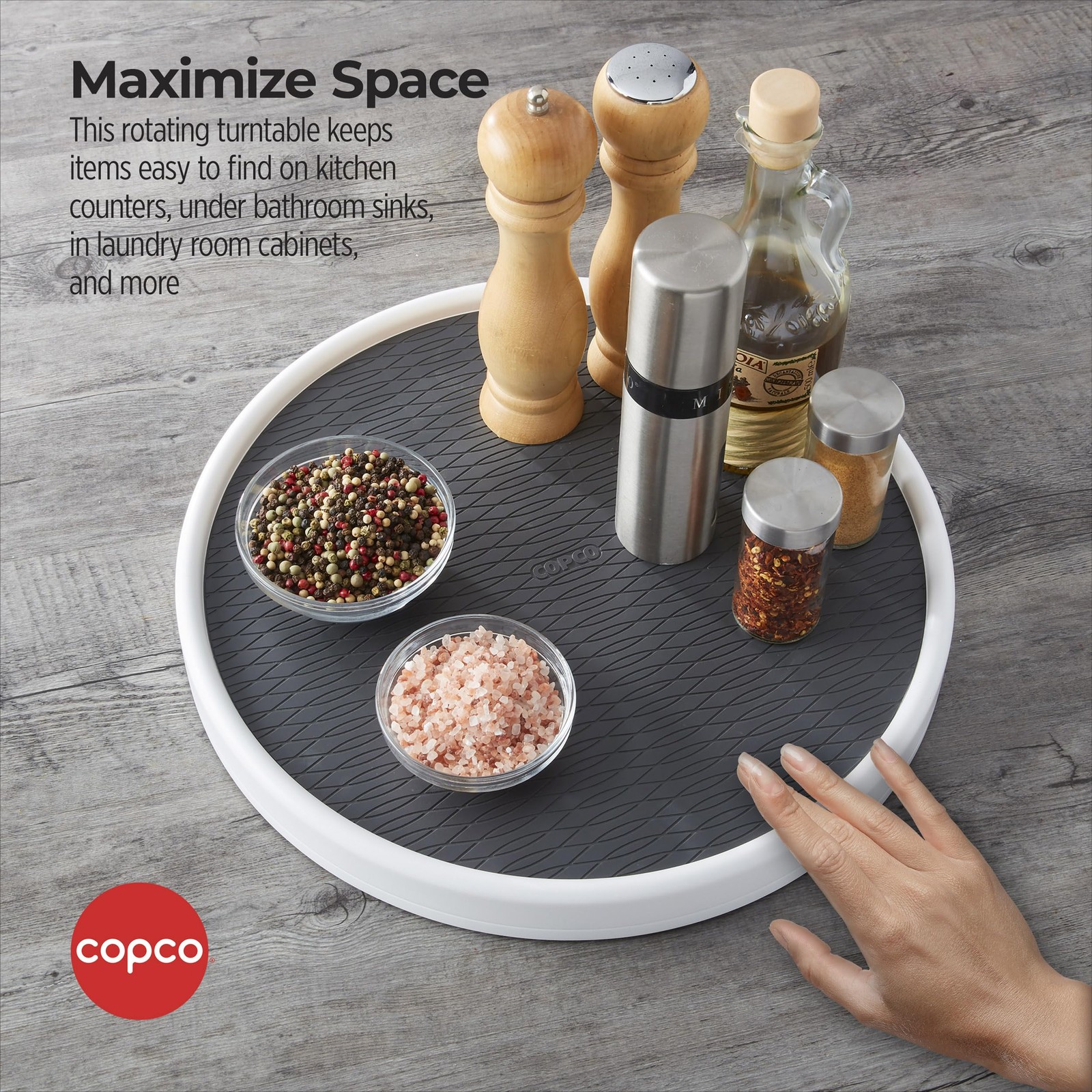 Copco 15 Inch Lazy Susan Turntable Organizer Cabinet Pantry Refrigerator