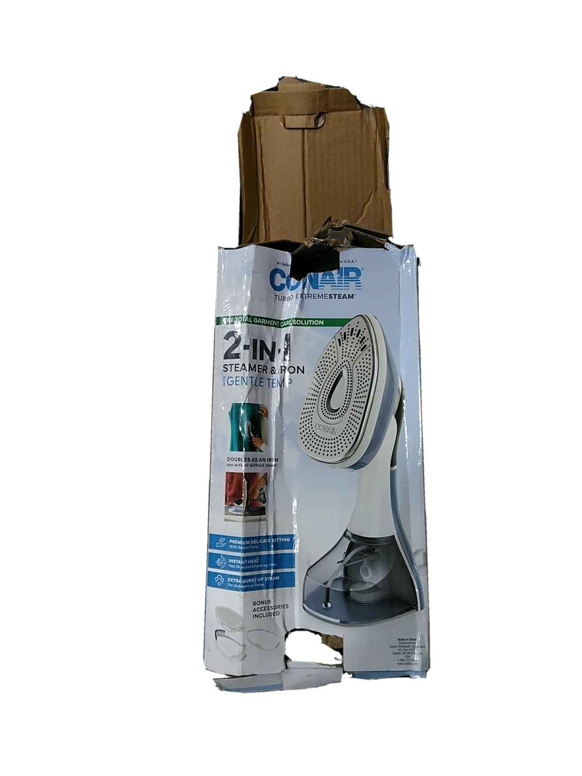 Conair Turbo Extreme Steam 2 in 1 Steamer & Iron With Gentle Temp White 1 Count