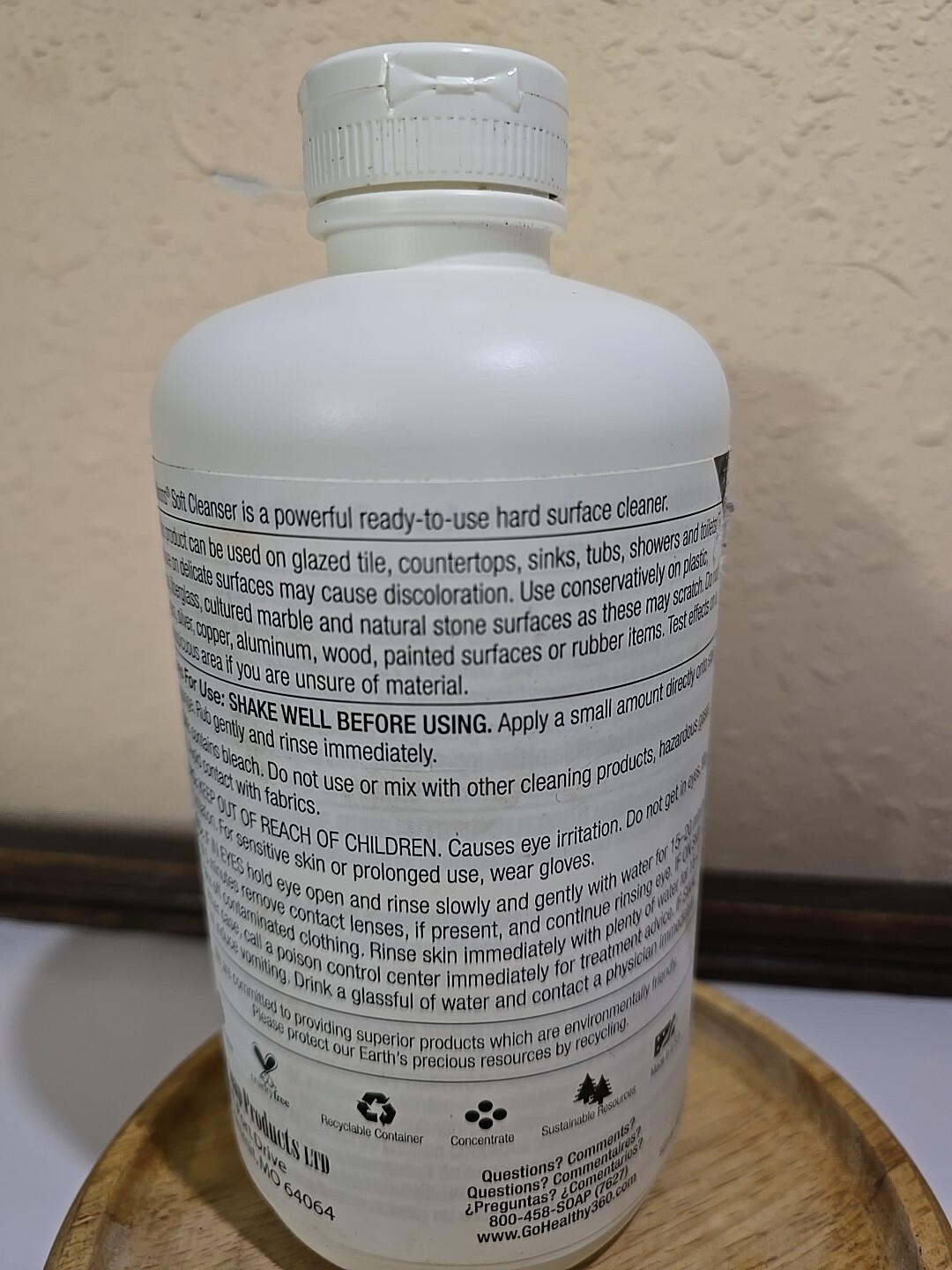 Natural Visions Soft Cleanser Hard Surface Cleaner 1 Liter NEW