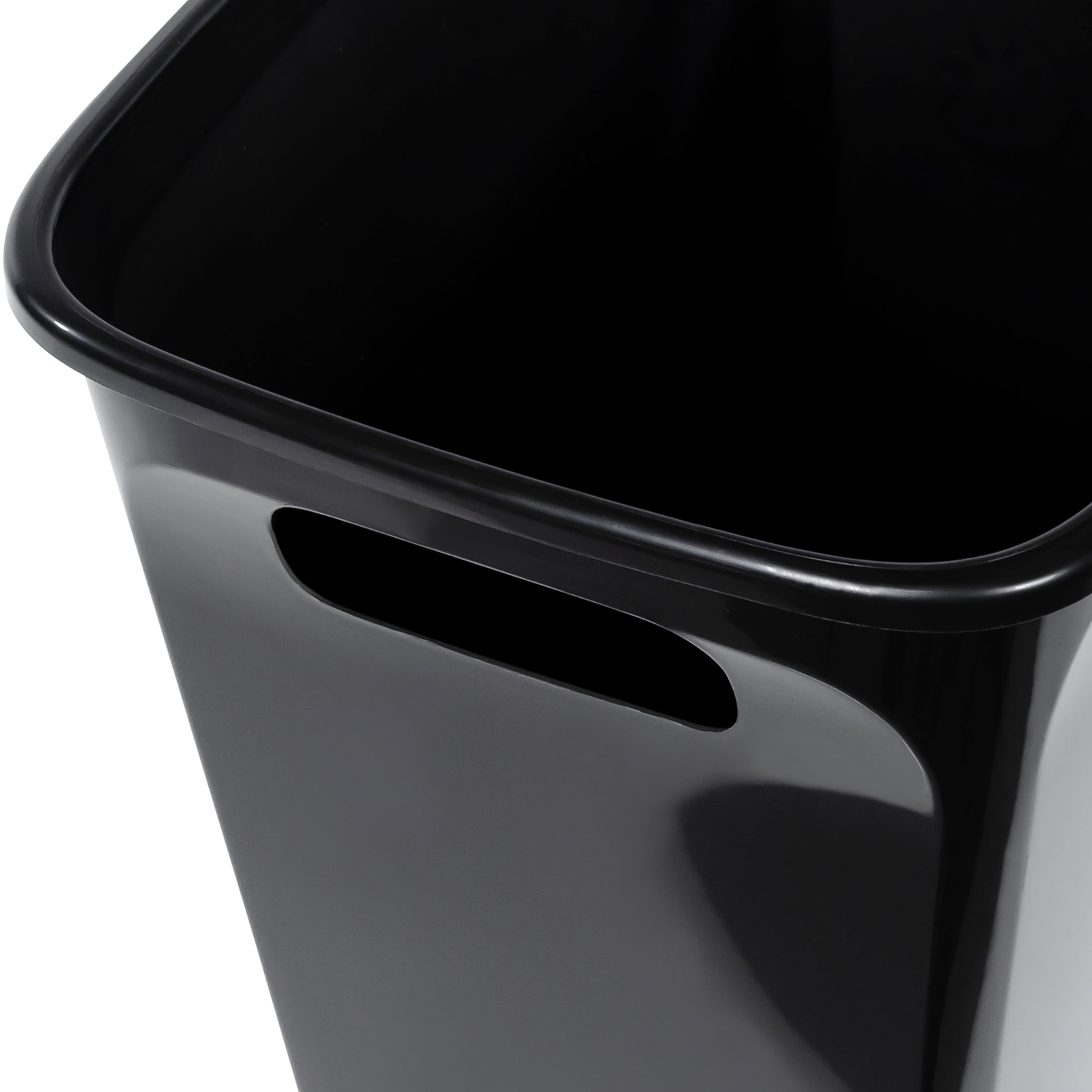 8.8 Gallon Trash Can, Plastic Handled Office Trash Can, Black