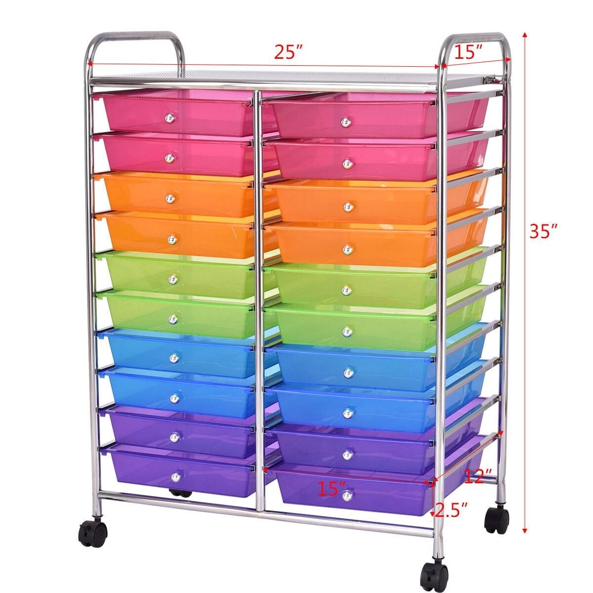 Costway 20 Drawers Rolling Cart Storage Scrapbook Paper Studio – See Details
