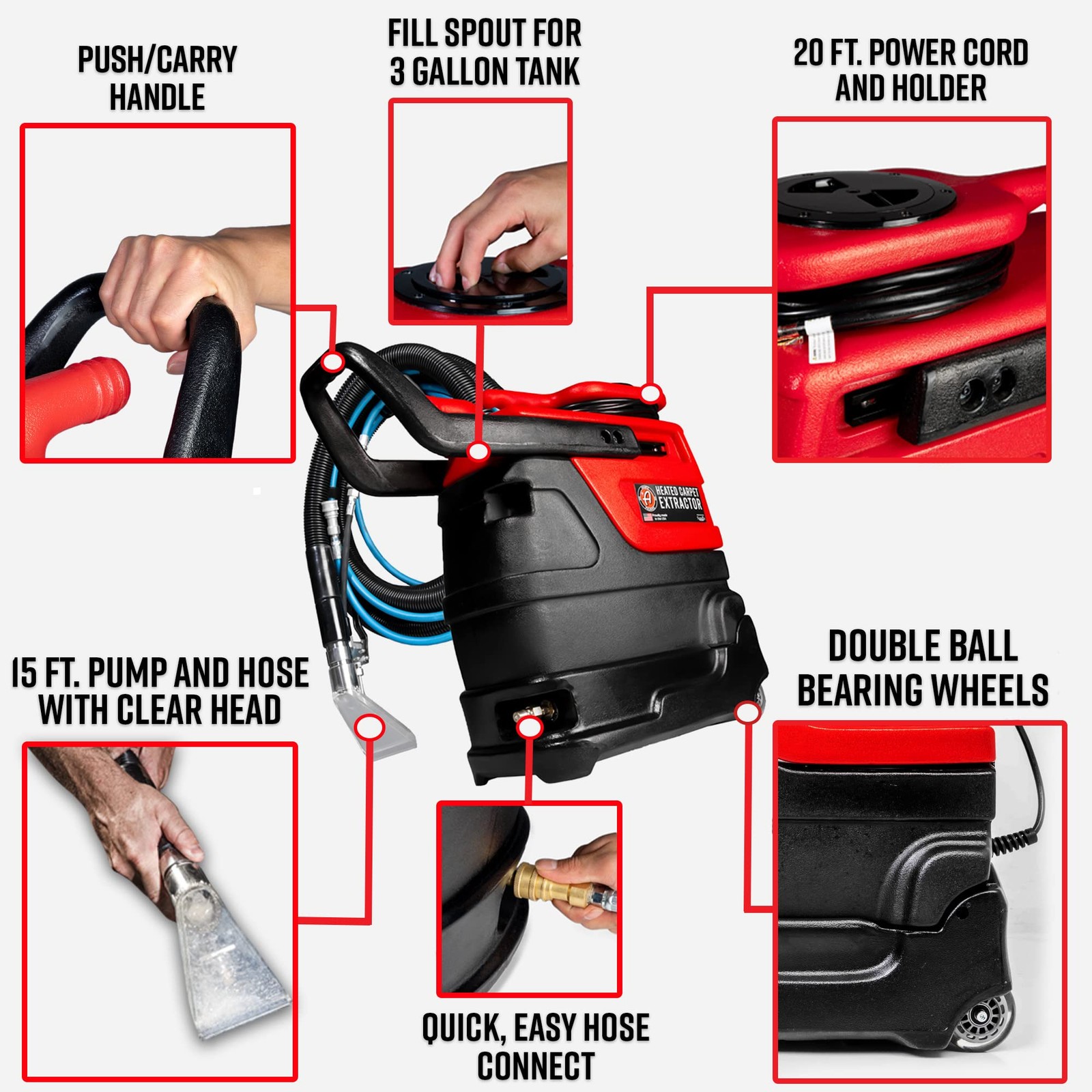 Adam’s Polishes Heated Carpet Extractor -Powerful 200 Degree Spot and Upholstery