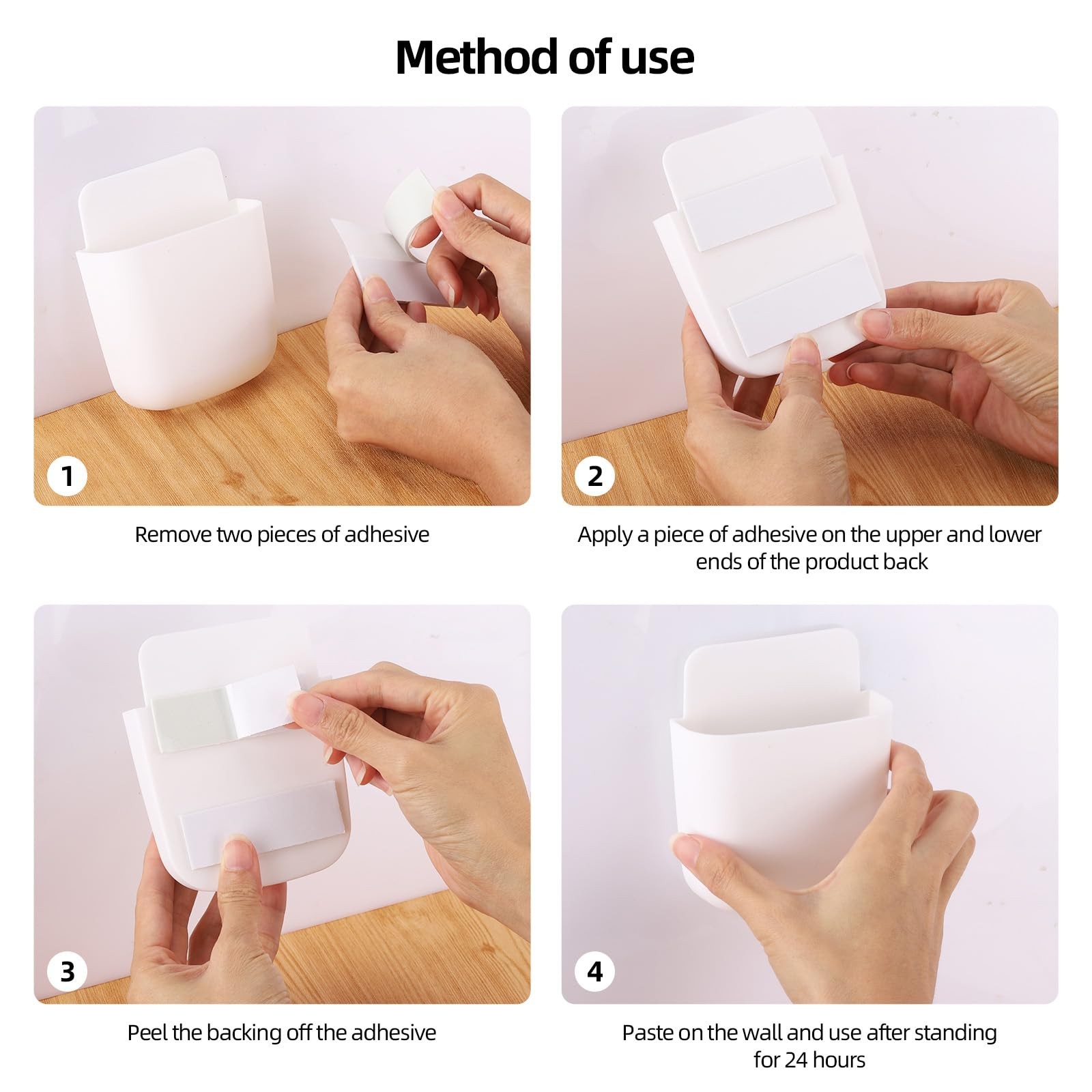8 PCS Remote Control Holder Self Adhesive Wall Mounted Storage Box Organizer