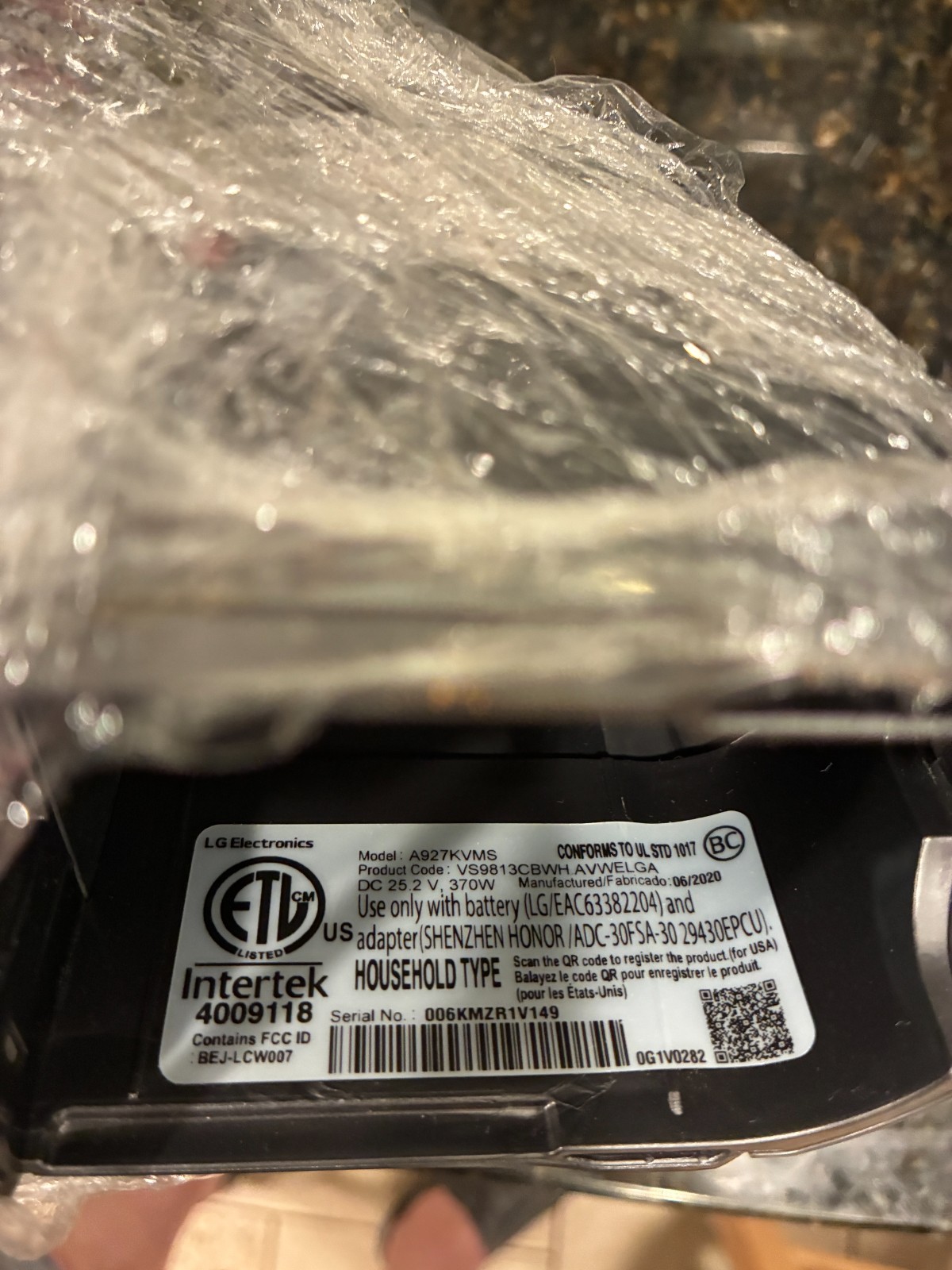 NEW GENUINE OEM LG CordZero Vacuum Main Motor Body w Lid