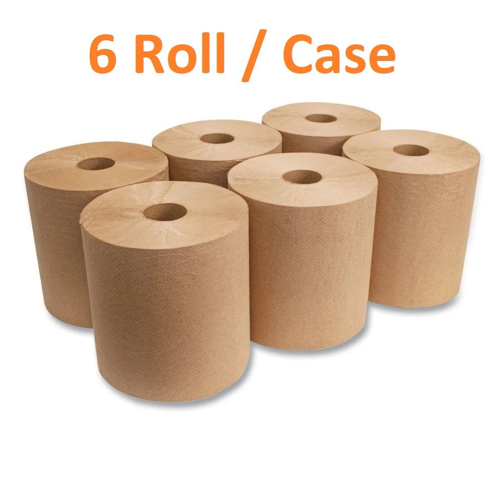 Paper Towel Toilet Tissue 1-Ply Hardwound Roll 7.75″ x 800 foot/ Roll 6 Rolls/Cs