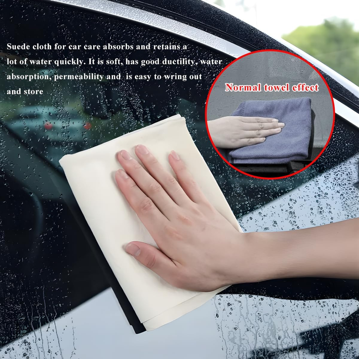 Chamois Cloth for Car, 23.6″ X 35.4″ Soft & Scratch-Free Shammy Cloth Car Drying
