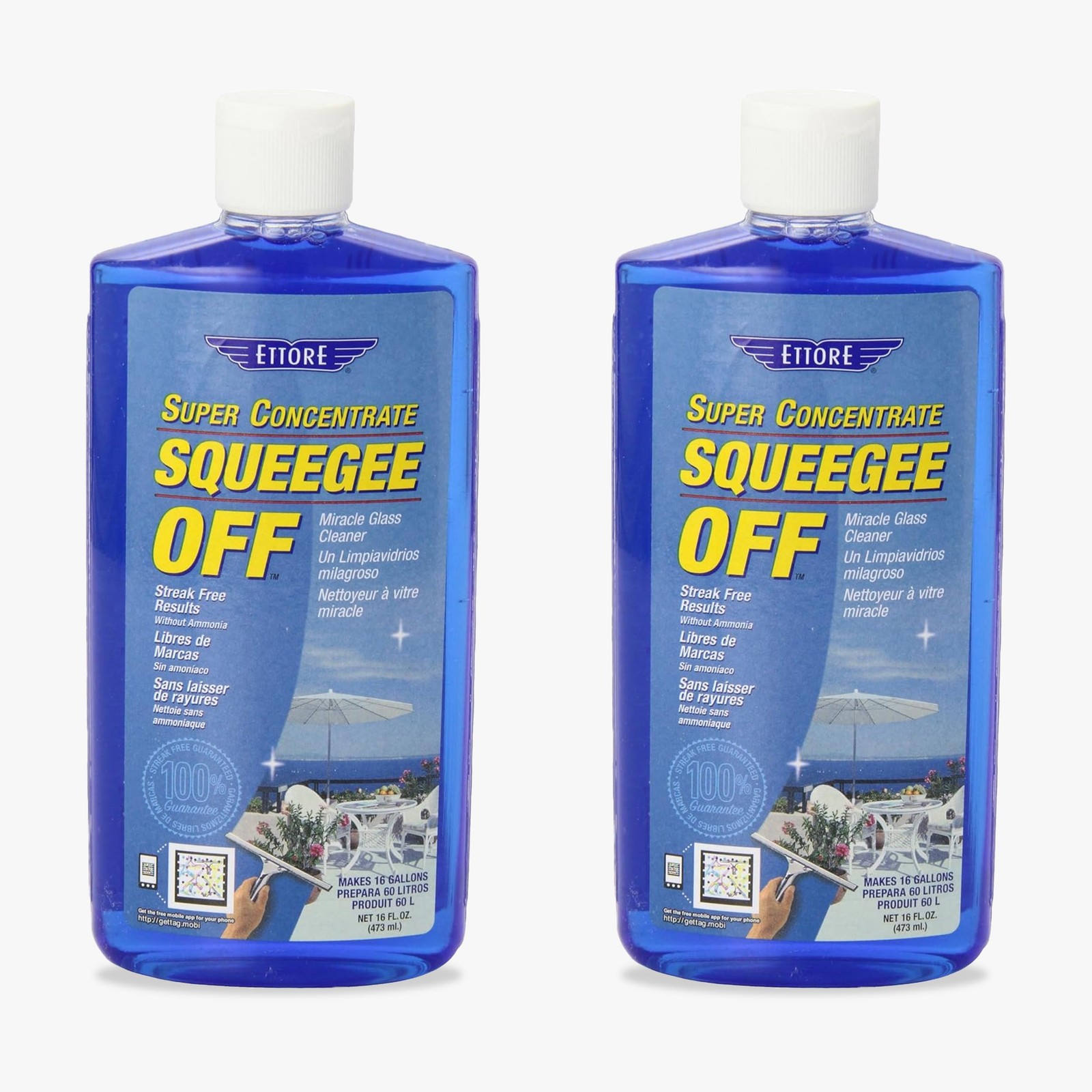 Ettore 30116 Squeegee-Off Window Cleaning Soap, 16 16 Fl Oz (Pack of 2), Blue
