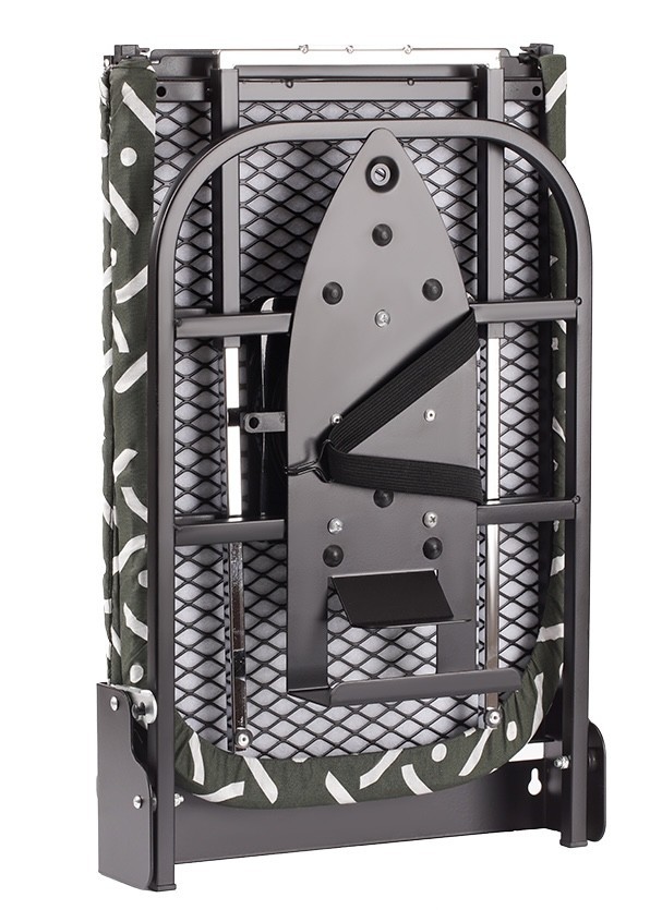 Wall-Mounted 180° Rotating Steel Frame Folding Ironing Board with iron holder
