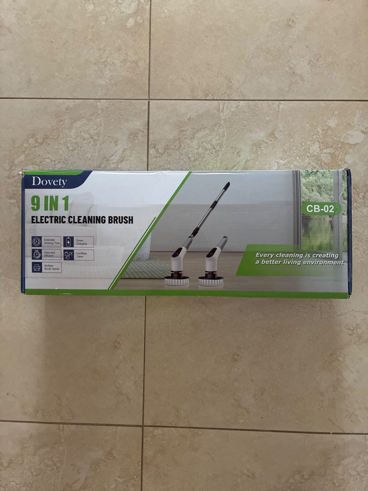 DOVETY 9-in-1 Electric Spin Cleaning Brush – Model CB-02 – New Open Box