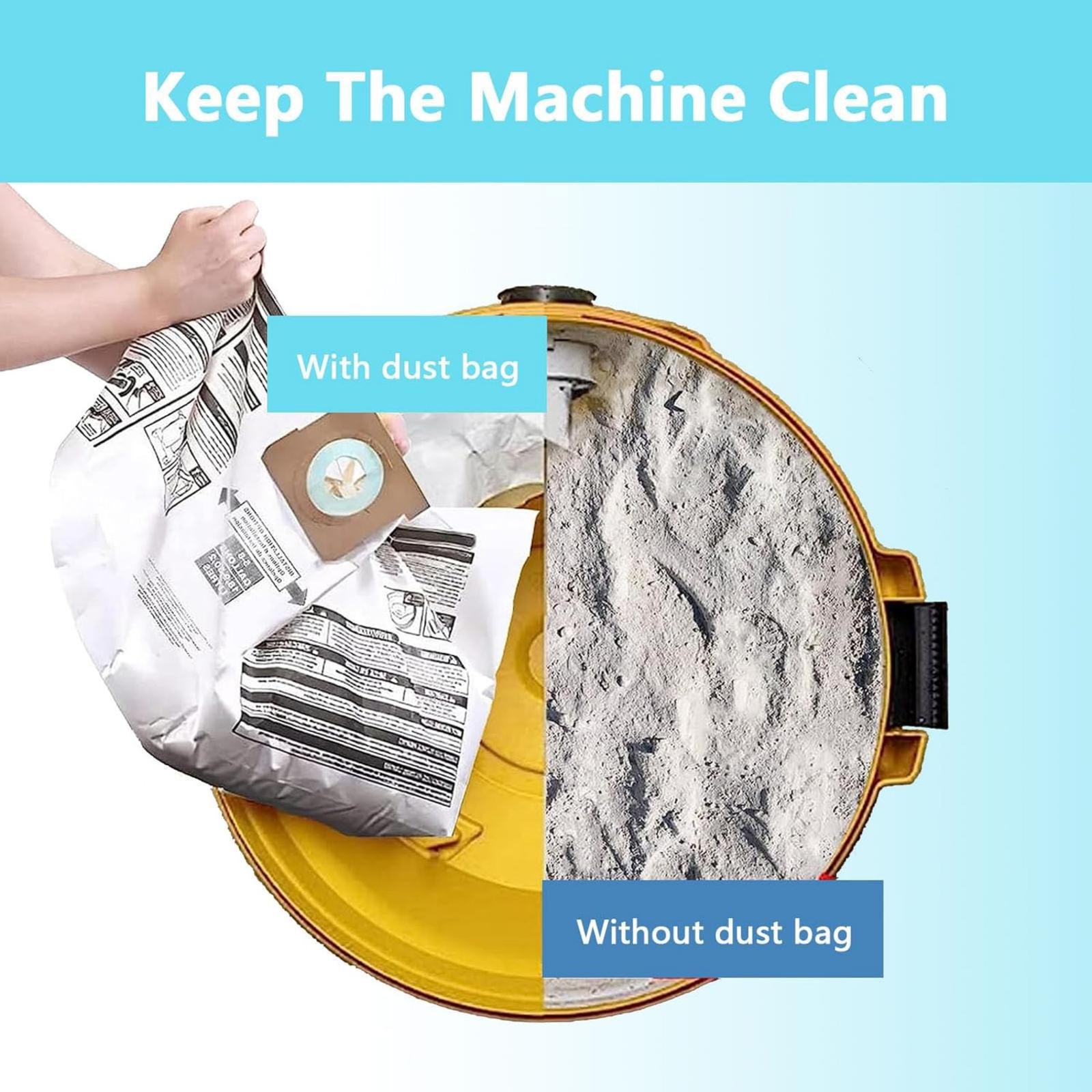 5 Pack Vacuum Cleaner Dust Collection Bags Fit For Ridgid VF3503, VF2004