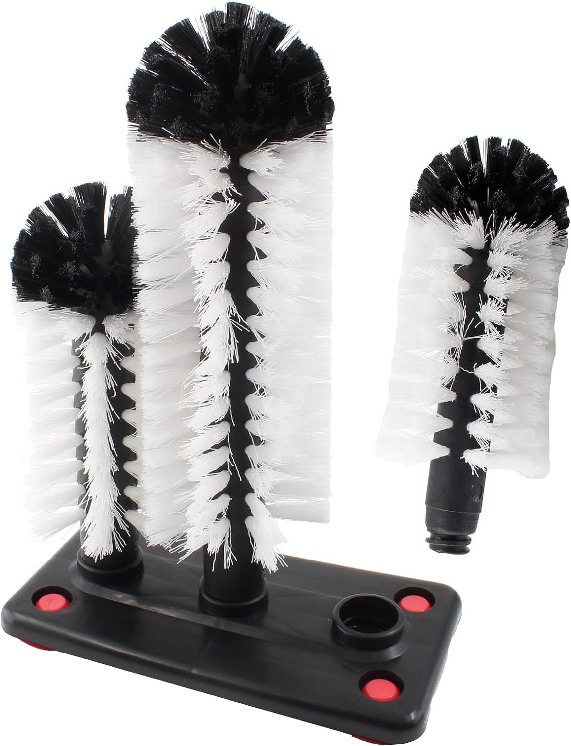 3 Brush Bar Glass Washer with Suction Base, Commercial Brush Cleaner Bristle Bru