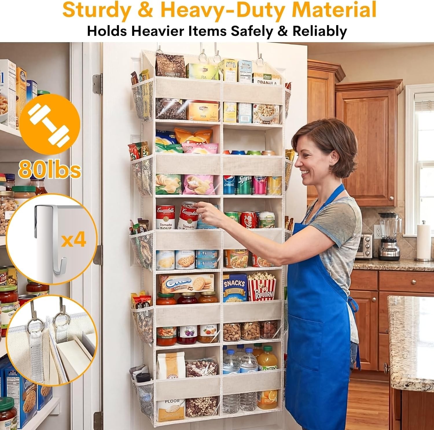 Eco-Friendly 5-Tier Hanging Storage Organizer for Baby & Home – 80 lbs Capacity