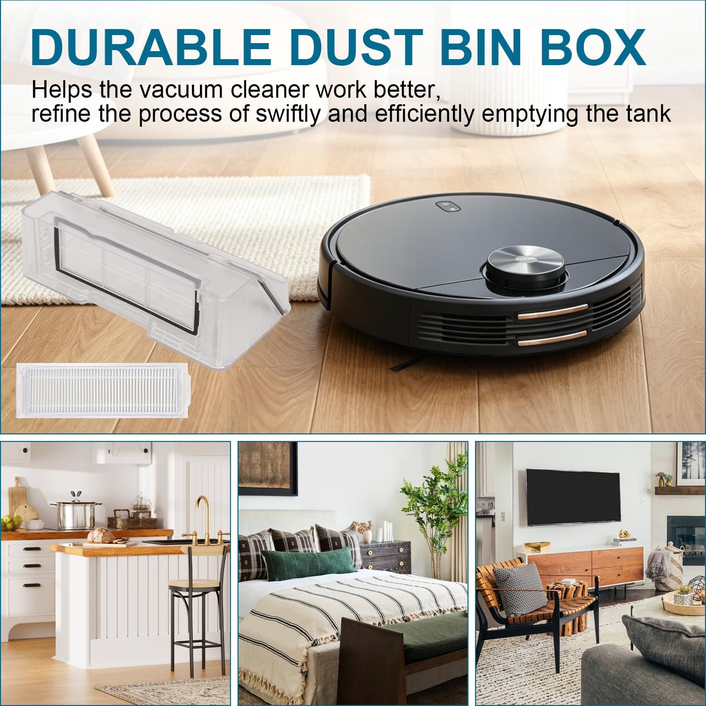 Dust Bin Box for Compatible with Wyze Robot WVCR200S Vacuum Cleaner – Waste D…
