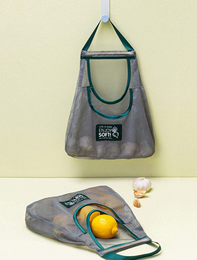 1pc Double-Layer Mesh Hanging Bag – Reusable Storage for Fruits & Vegetables-NEW