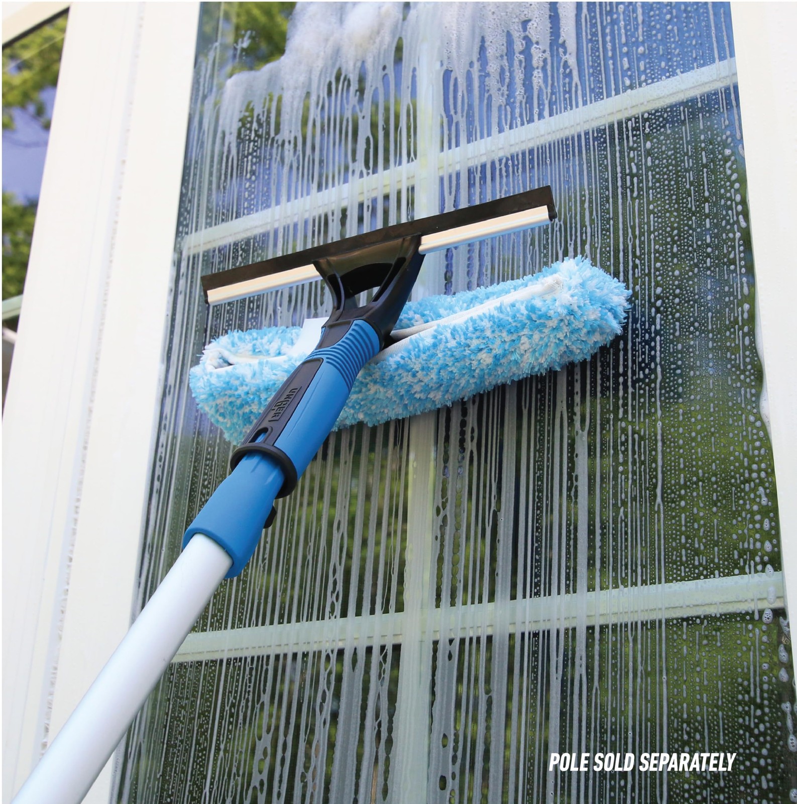 UNGER 10″ 2-in-1 Squeegee & Scrubber Window Cleaner Tool Commercial Residential