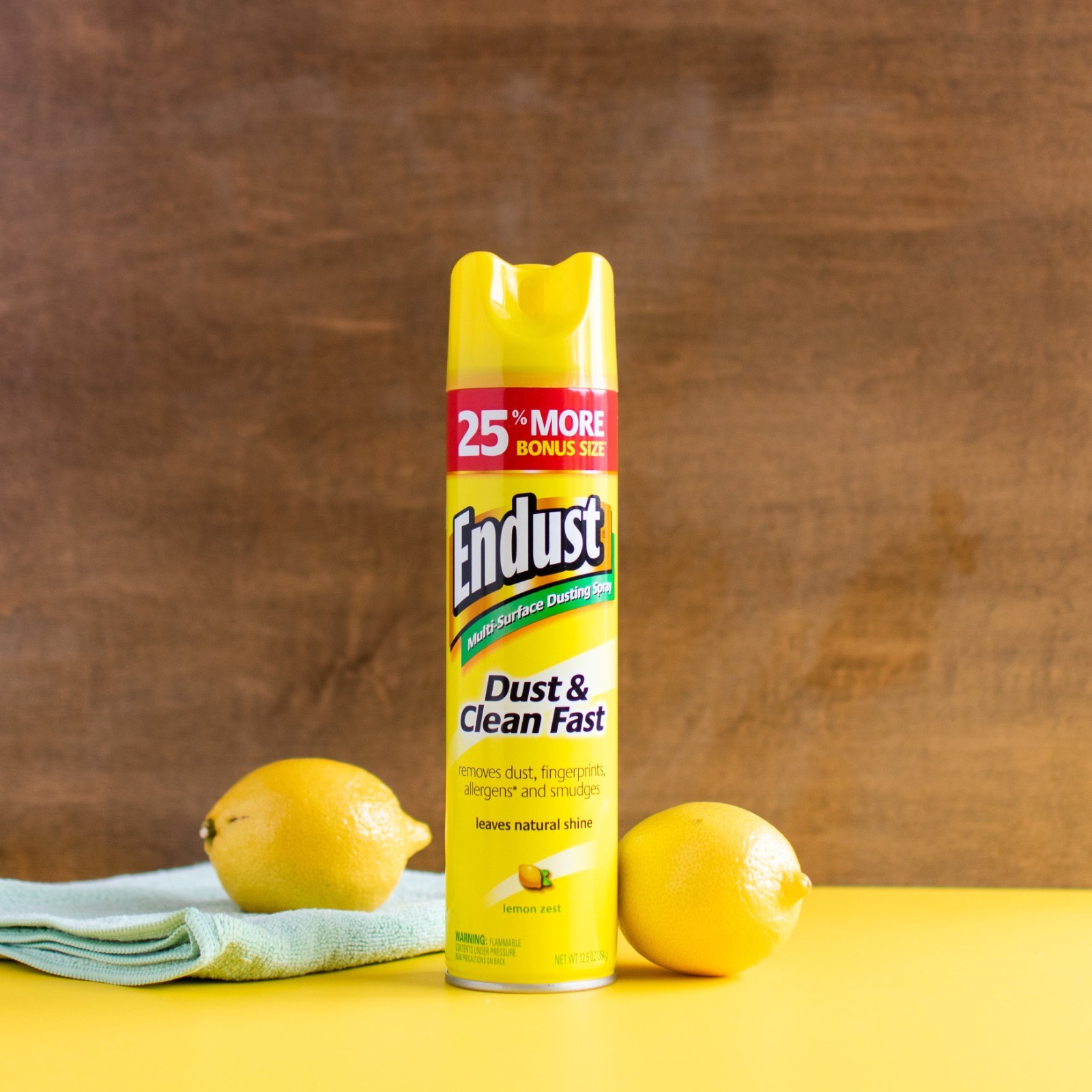 Endust® Multi-Surface Dusting and Cleaning Spray, Lemon Zest, Aerosol, 12.5 oz.