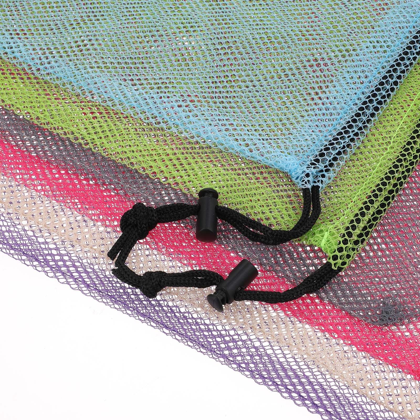 6 Pcs 11 X 15 Inch Nylon Mesh Drawstring Laundry Bags with Cord Lock Closure