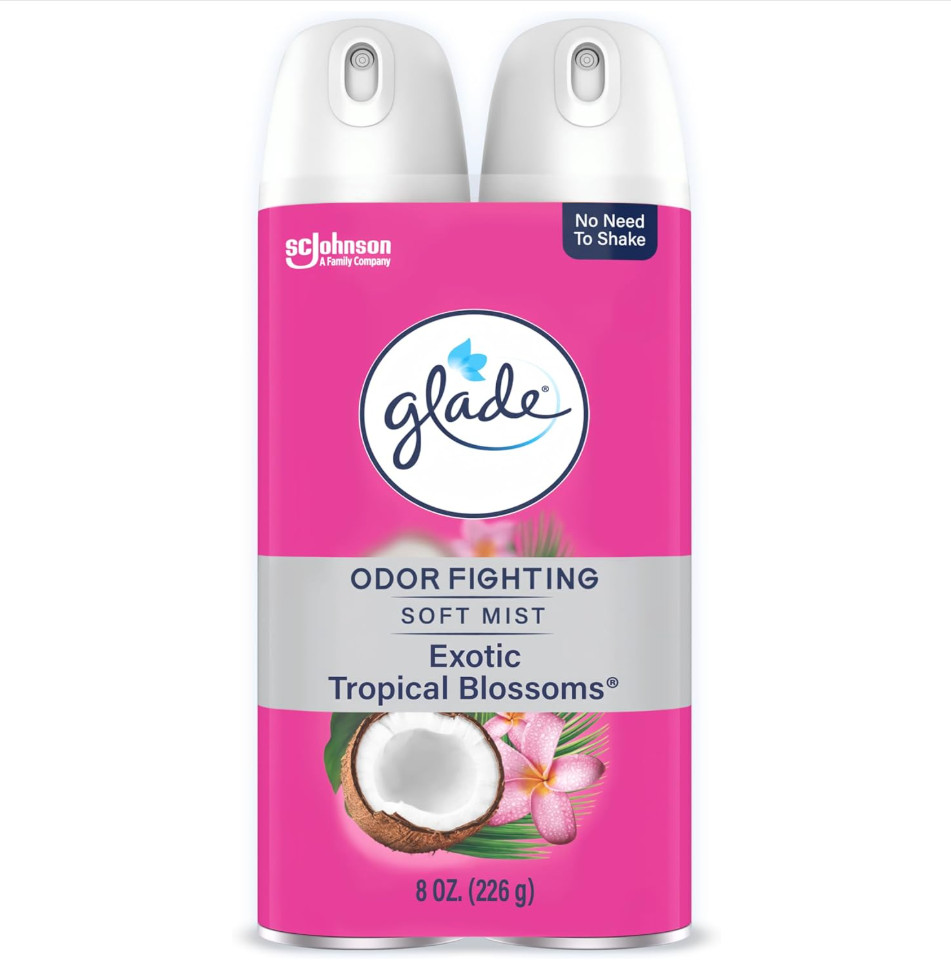 Glade 2 CANS 8 oz (each) Air Freshener – Tropical Blossoms Scent (2/CT) New